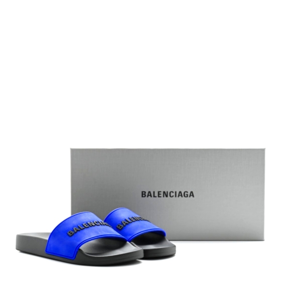 BALENCIAGA- Rubber Logo Womens Pool Slide Sandals - Picture 6 of 9
